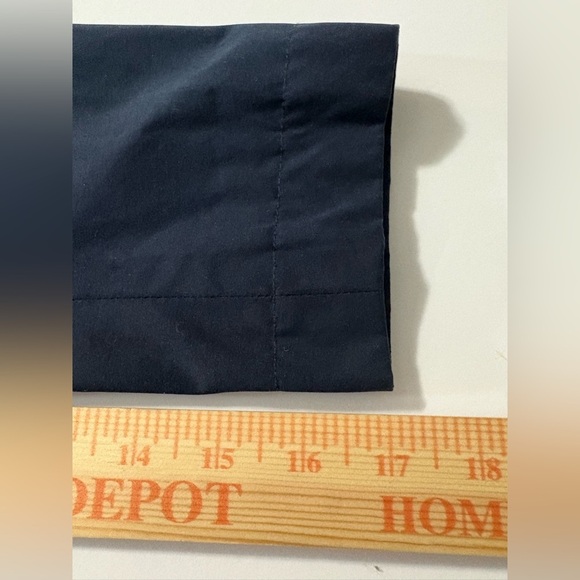 LOFT Navy Anorak Utility Jacket with Hood, Drawstring Waist, Pockets, Zip Pocket - Picture 12 of 14